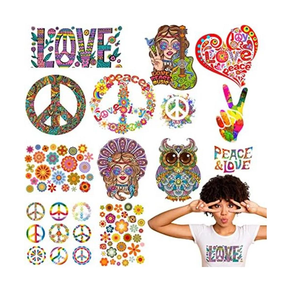 12 hojas hippie de vinilo de transferencia para planchar_1