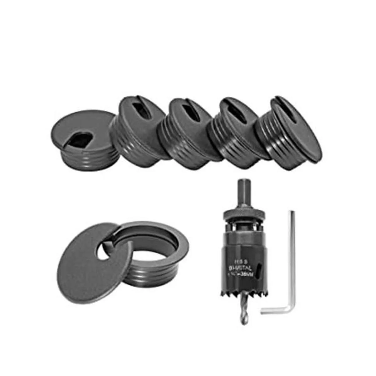 Jersvimc Juego de 5 ojales de escritorio de 1 12 pulgadas_1