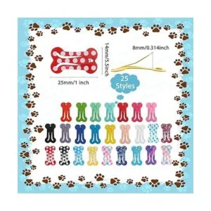 50 pinzas para el pelo de perro en forma de hueso a_2