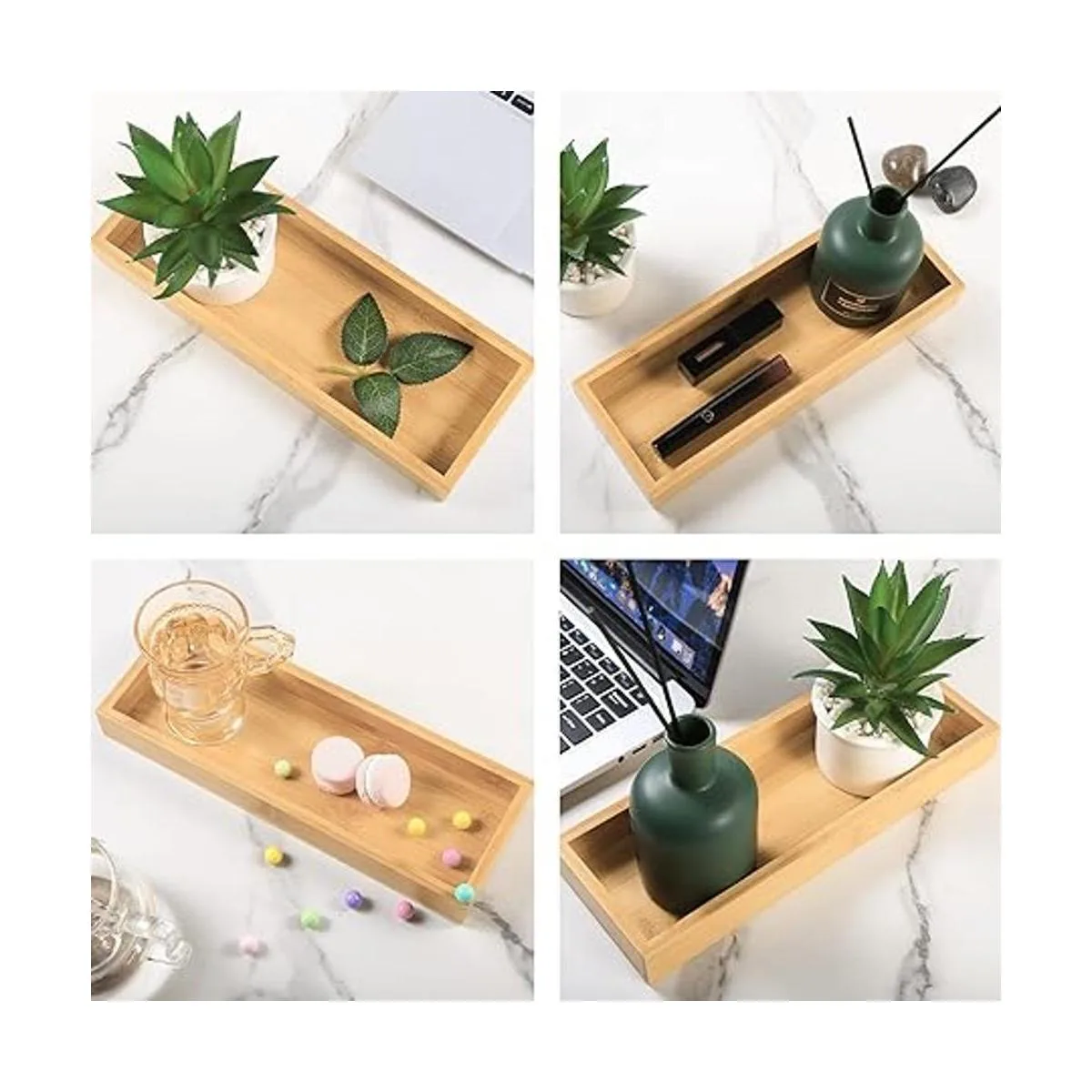 Bandeja de tocador de bambú natural bandeja de fregadero_3