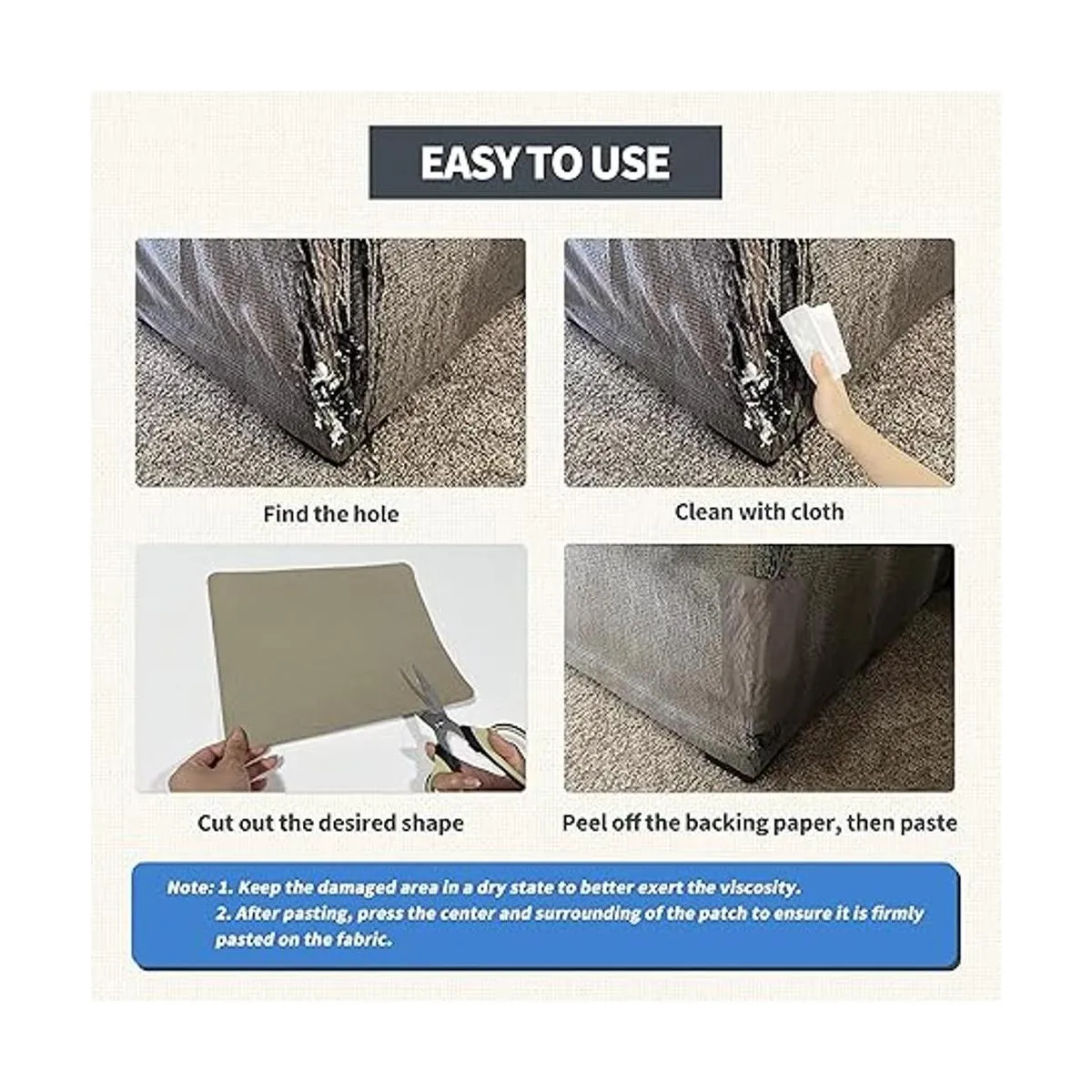 Parche de reparación de tela 9 x 11 pulgadas 2 piezas de_6