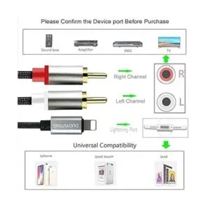 DUOYUTING Iluminación a 2 cable de audio RCA macho_3