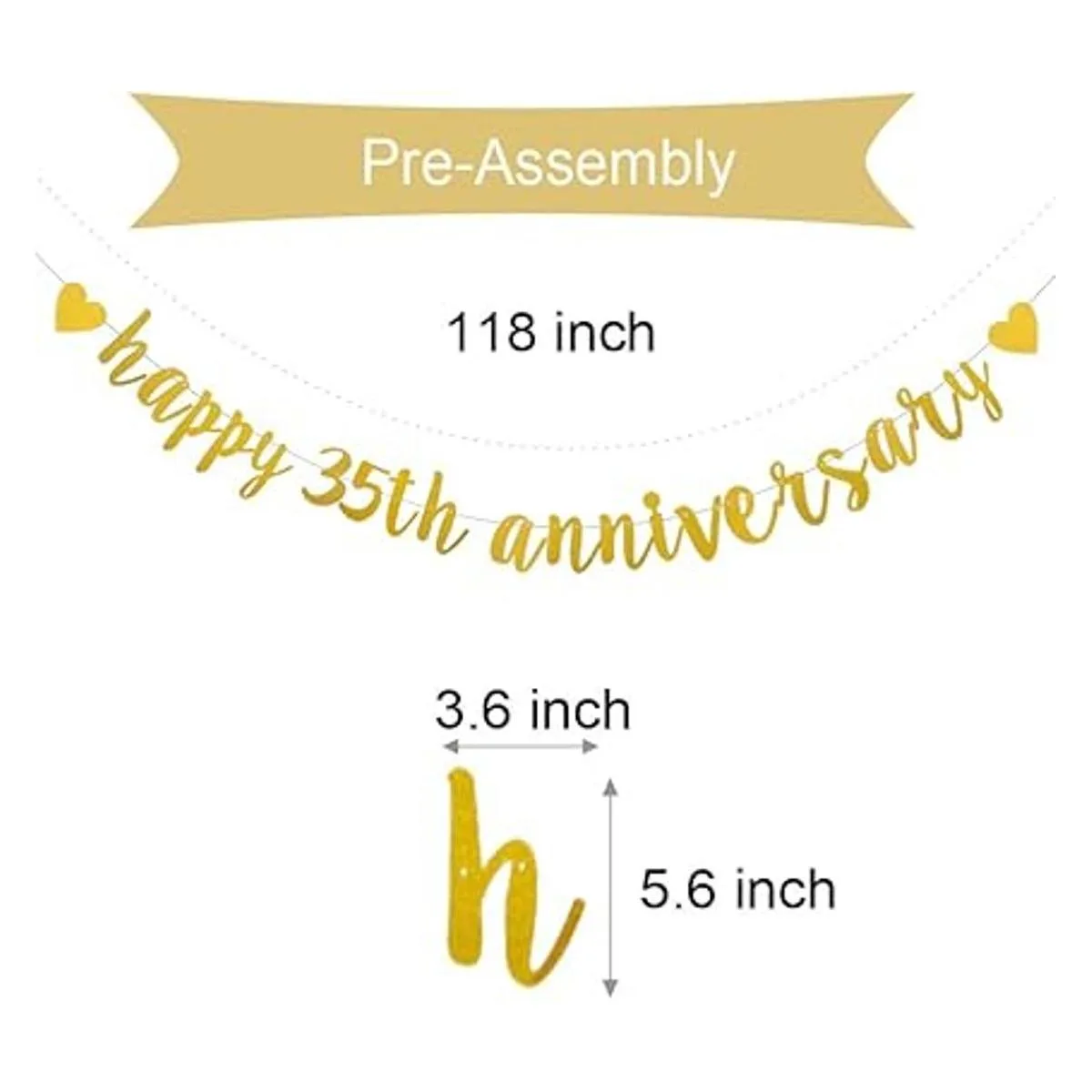 XIAOLUOLY Pancarta dorada con purpurina para el 35_2