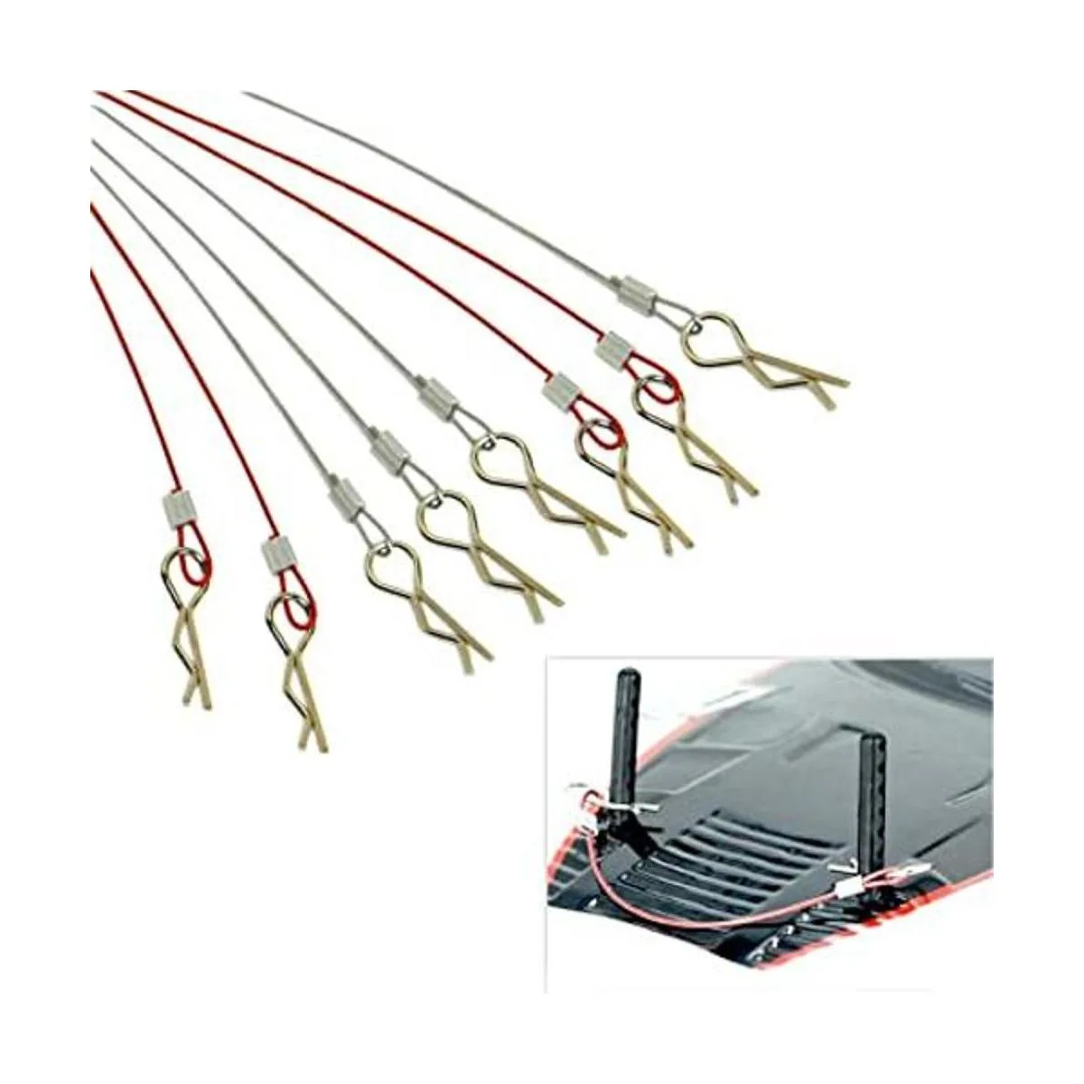 ShareGoo Cuerda de acero RC con clip de metal para HSP_1