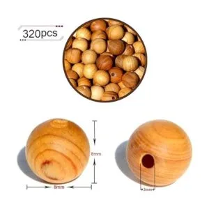 320 cuentas de madera natural de 0.33 pulgadas para hacer_7