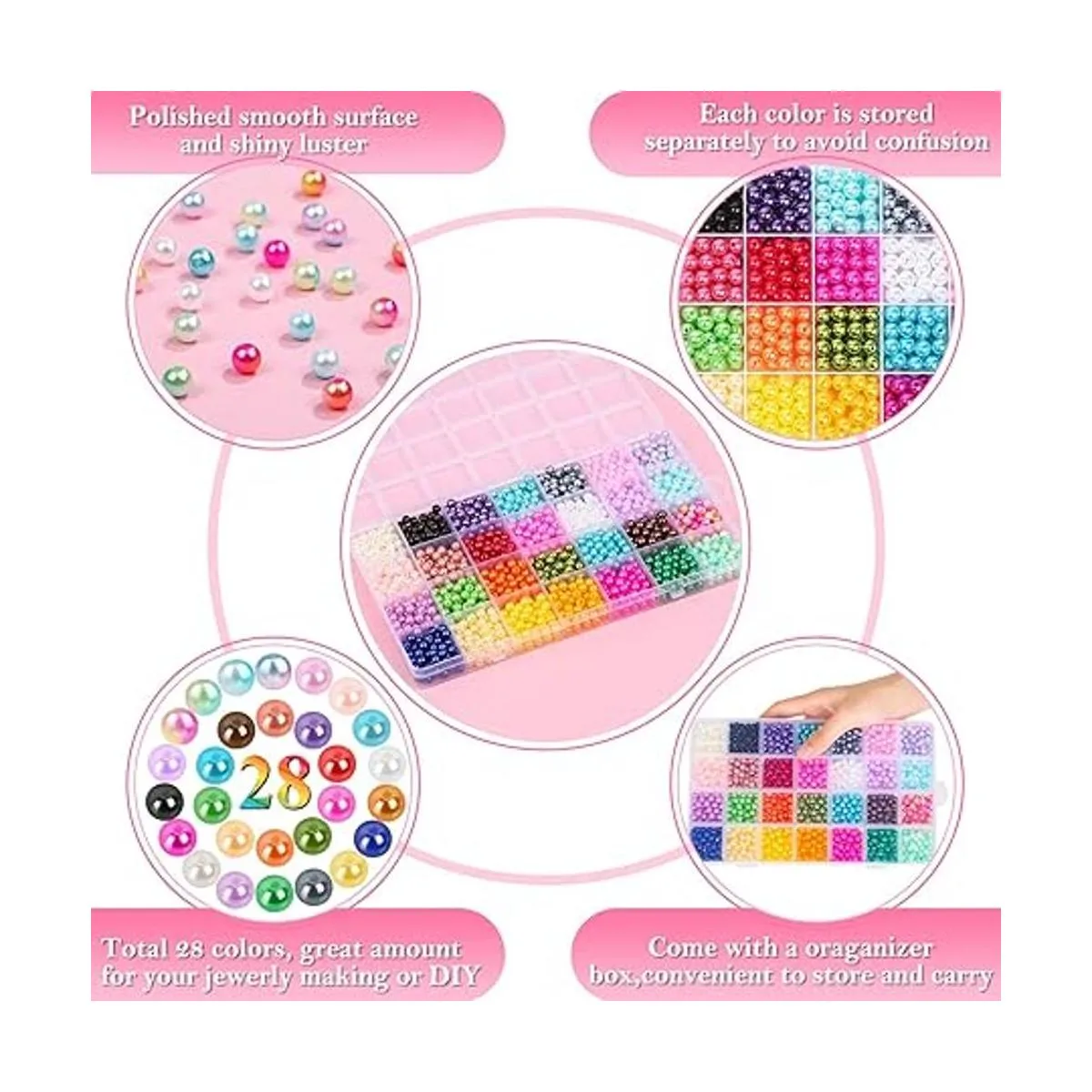 Cludoo Cuentas de perlas para hacer joyas 2000 cuentas_4