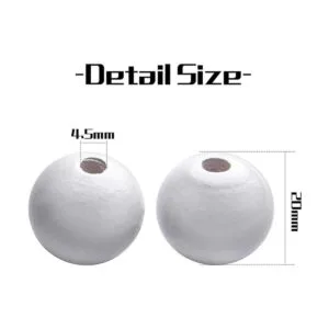 Aylifu Cuentas de madera blancas 100 cuentas de madera_3