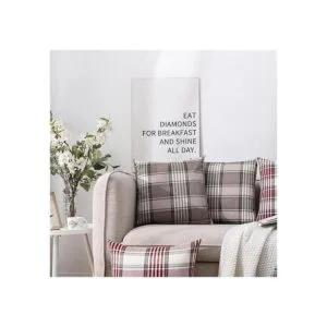 CARRIE HOME Juego de 2 fundas de almohada a cuadros_5