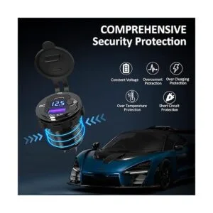 Qidoe Toma de corriente USB de 12 V de aluminio 12 V_5