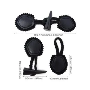 Honbay Juego de 5 cierres de cuero para coser con botón_2