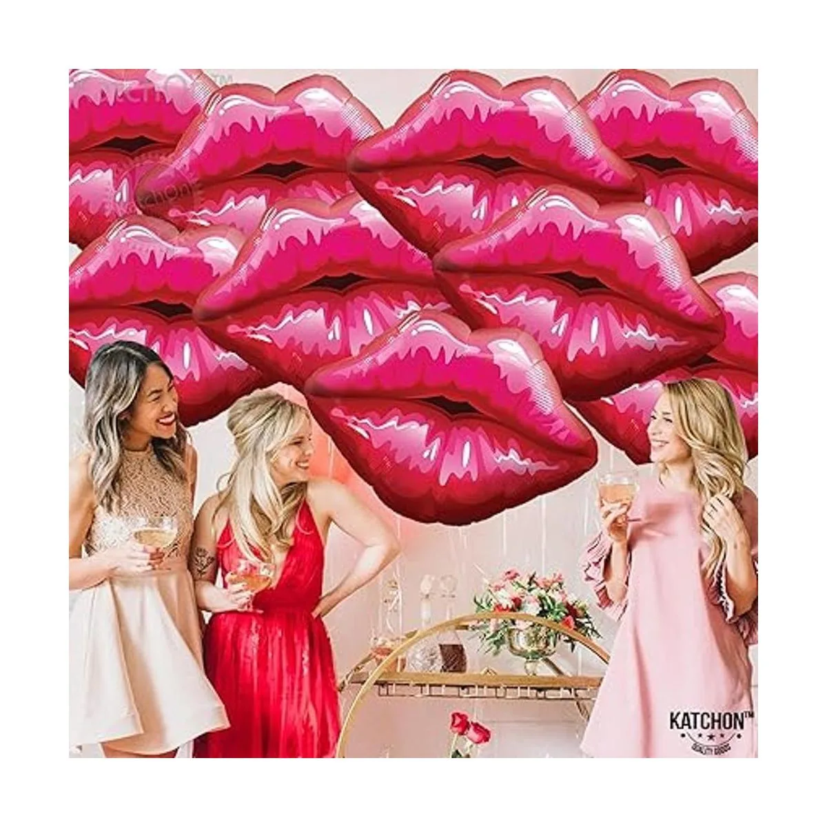 Globos gigantes de labios rojos 30 pulgadas paquete de_2