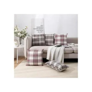 CARRIE HOME Juego de 2 fundas de almohada a cuadros_6