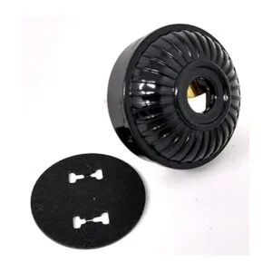 Enchufe de lámpara en relieve negro de mediados de siglo_5