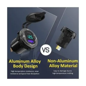 Qidoe Toma de corriente USB de 12 V de aluminio 12 V_3