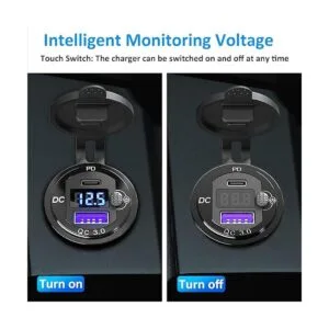 Qidoe Toma de corriente USB de 12 V de aluminio 12 V_4