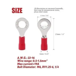 Hilitchi 100pcs 2216 calibre aislado terminales de anillo_2