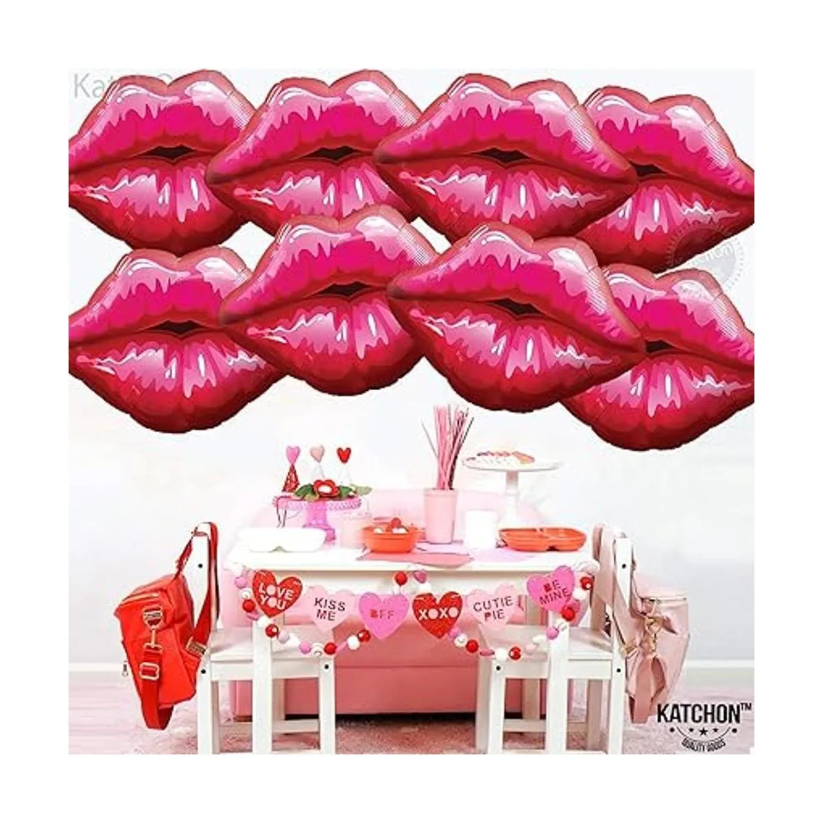 Globos gigantes de labios rojos 30 pulgadas paquete de_3