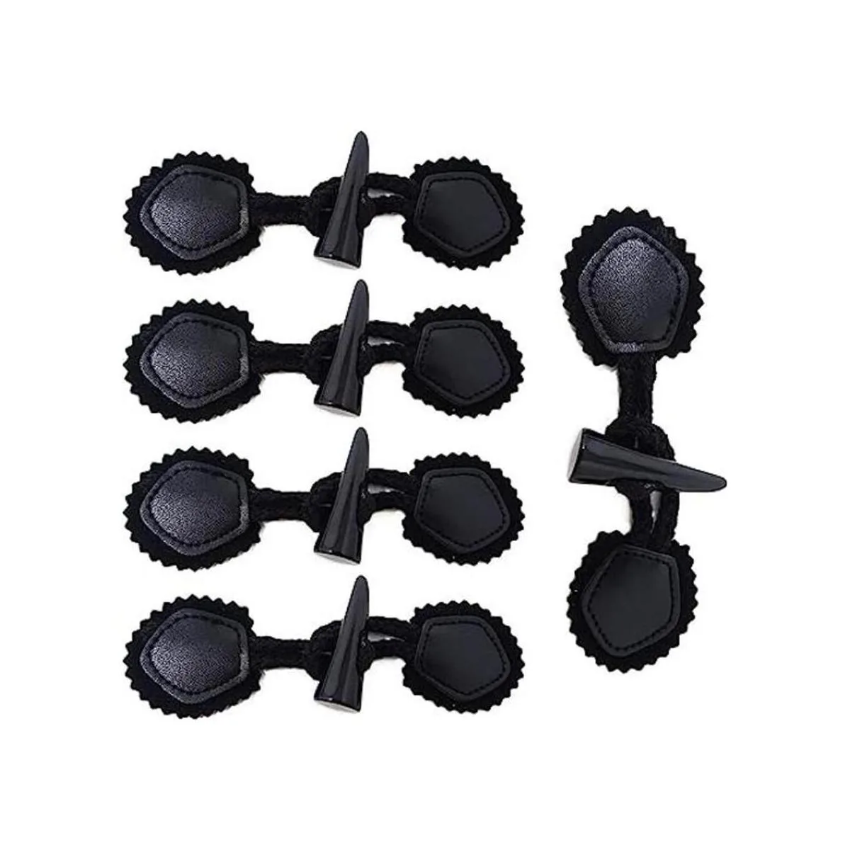 Honbay Juego de 5 cierres de cuero para coser con botón_1