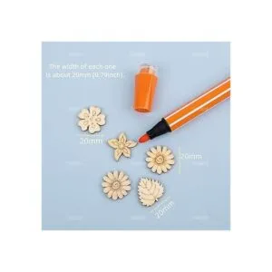 AUEAR Paquete de 300 hojas de flores mixtas de madera_2