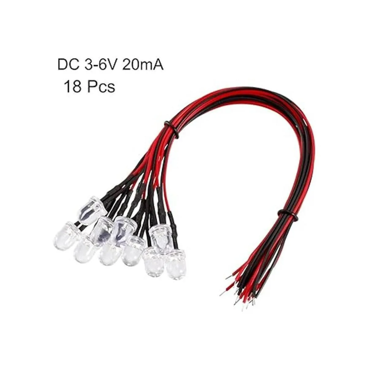 uxcell 18 piezas de 0.315 in pre cable LED blanco DC36V_2