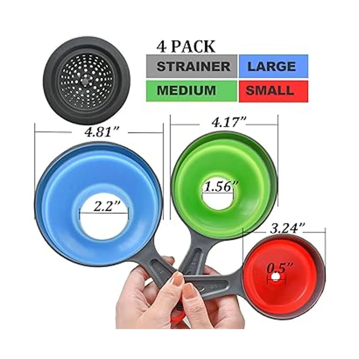 Delove Embudo de enlatado con colador embudos de_2