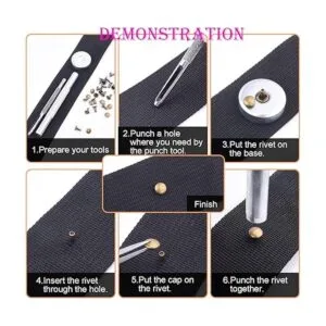 Juego de 400 remaches de cuero de doble tapa de 0.236 in y_4