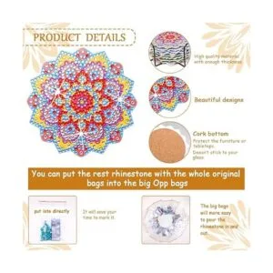 Praise V Do Juego de 8 posavasos de pintura de diamante_3