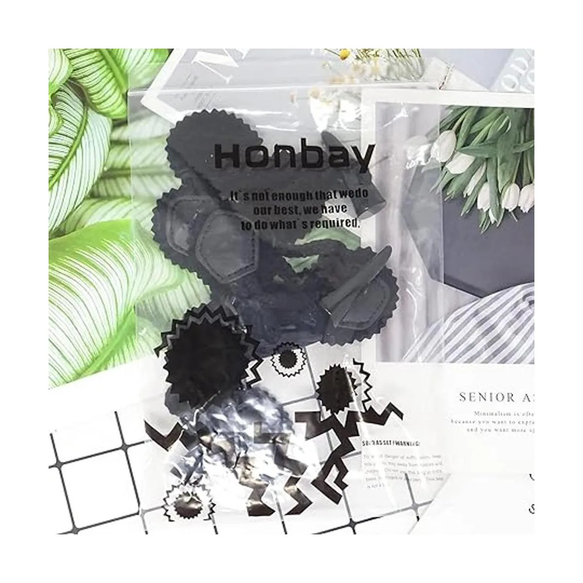 Honbay Juego de 5 cierres de cuero para coser con botón_7