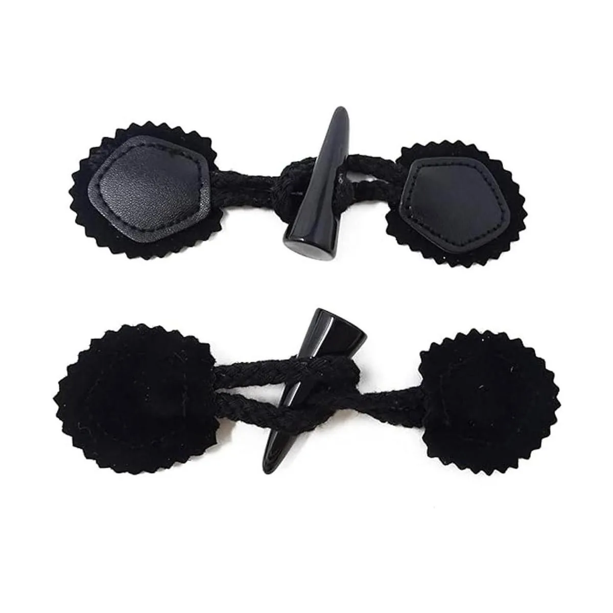 Honbay Juego de 5 cierres de cuero para coser con botón_5