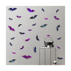 72 piezas de murciélagos iridiscentes 3D decoración de_3