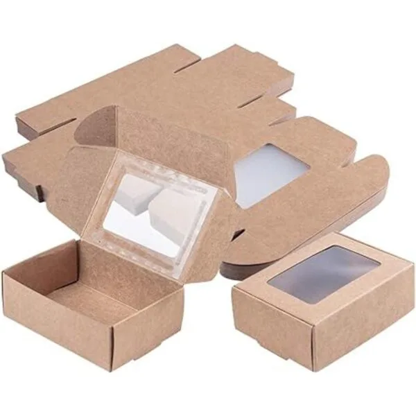 BENECREAT Paquete de 30 cajas rectangulares de papel kraft_4