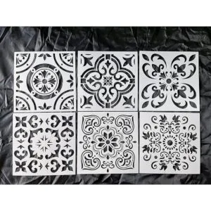 HELLATHUND 6 plantillas reutilizables de azulejos de 12 x_1