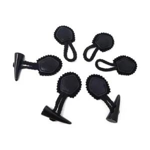 Honbay Juego de 5 cierres de cuero para coser con botón_4