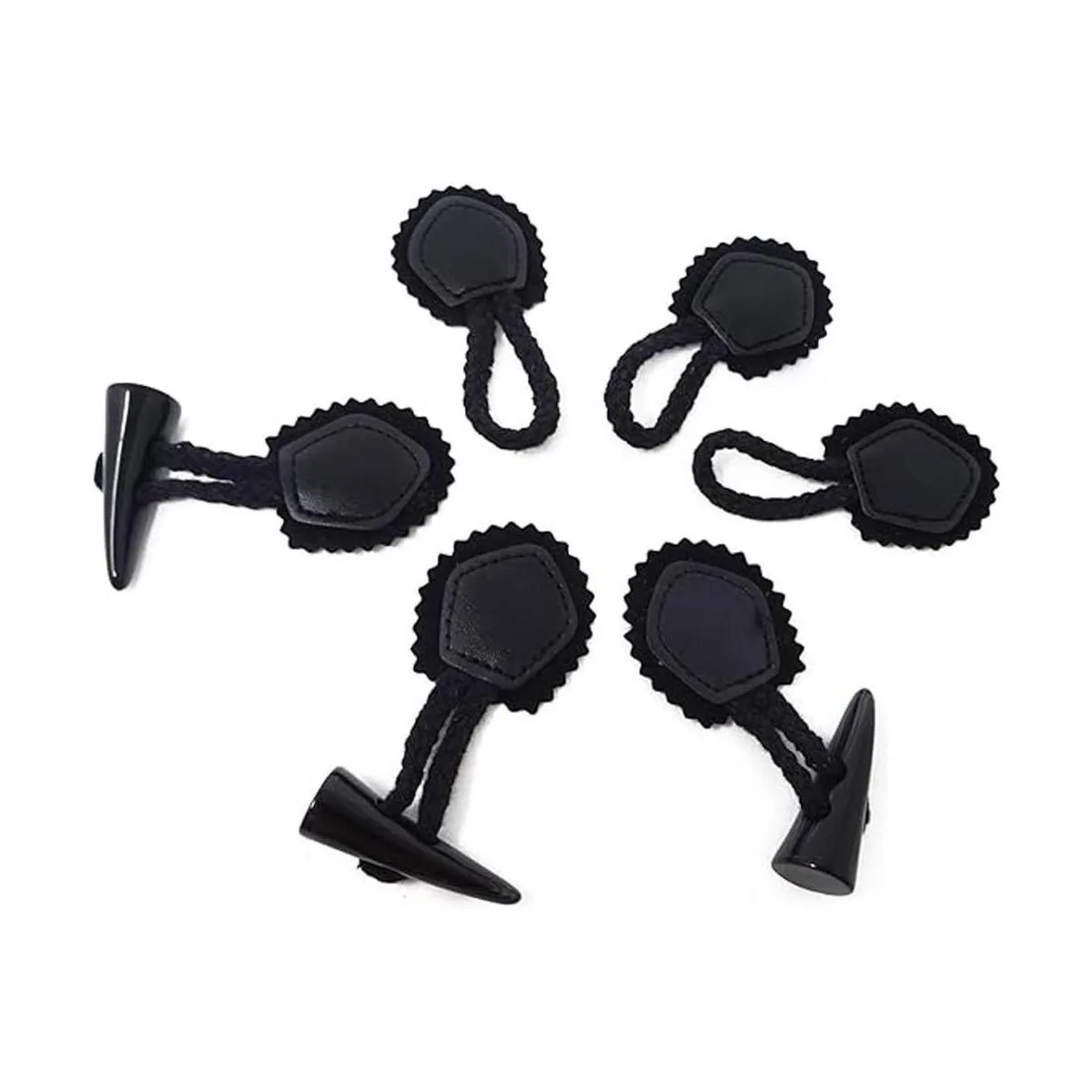 Honbay Juego de 5 cierres de cuero para coser con botón_4
