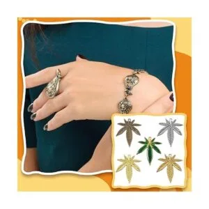 30 abalorios vintage de hojas de aleación tibetana de_4