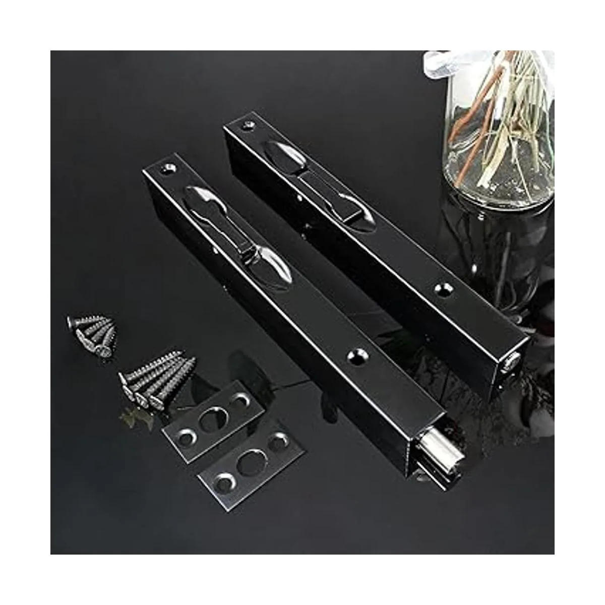 Cionyce 2 pernos de puerta empotrados 8 pulgadas de acero_7