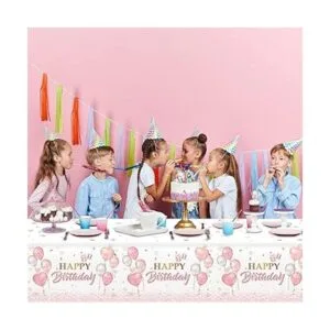 Mantel de 3 piezas de oro rosa para decoración de_4