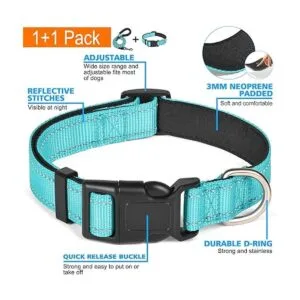 Ladoogo Collar reflectante para perro acolchado con_3