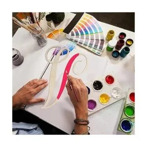 Letras cursivas de madera G para decoración de pared_4