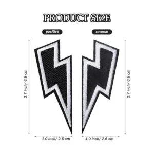 12 parches termoadhesivos con rayo negro bordados para_2