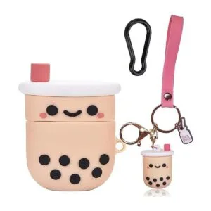 Linda funda para Airpods con llavero silicona femenina_1