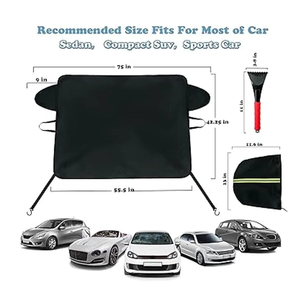 Xgunion Car Windshield Snow Cover for Ice and Snow Durable_2
