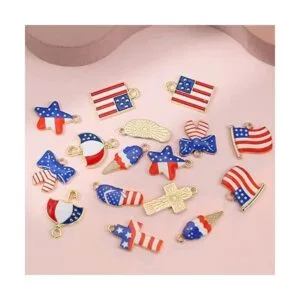 YEYULIN 40 dijes de bandera americana con estrella de_3