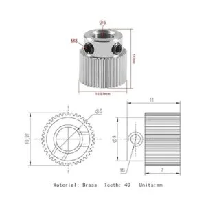 Engranaje de rueda extrusora 3D piezas de impresora 36_2
