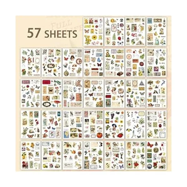 Kit de suministros de diario vintage de 537 piezas con_3