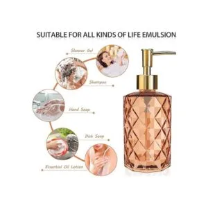 YCWF Dispensador de jabón de vidrio para baño dispensador_3