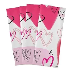 Happy Valentines Day Pink Love Toalla de baño con diseño_2