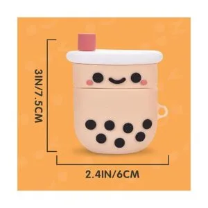 Linda funda para Airpods con llavero silicona femenina_3