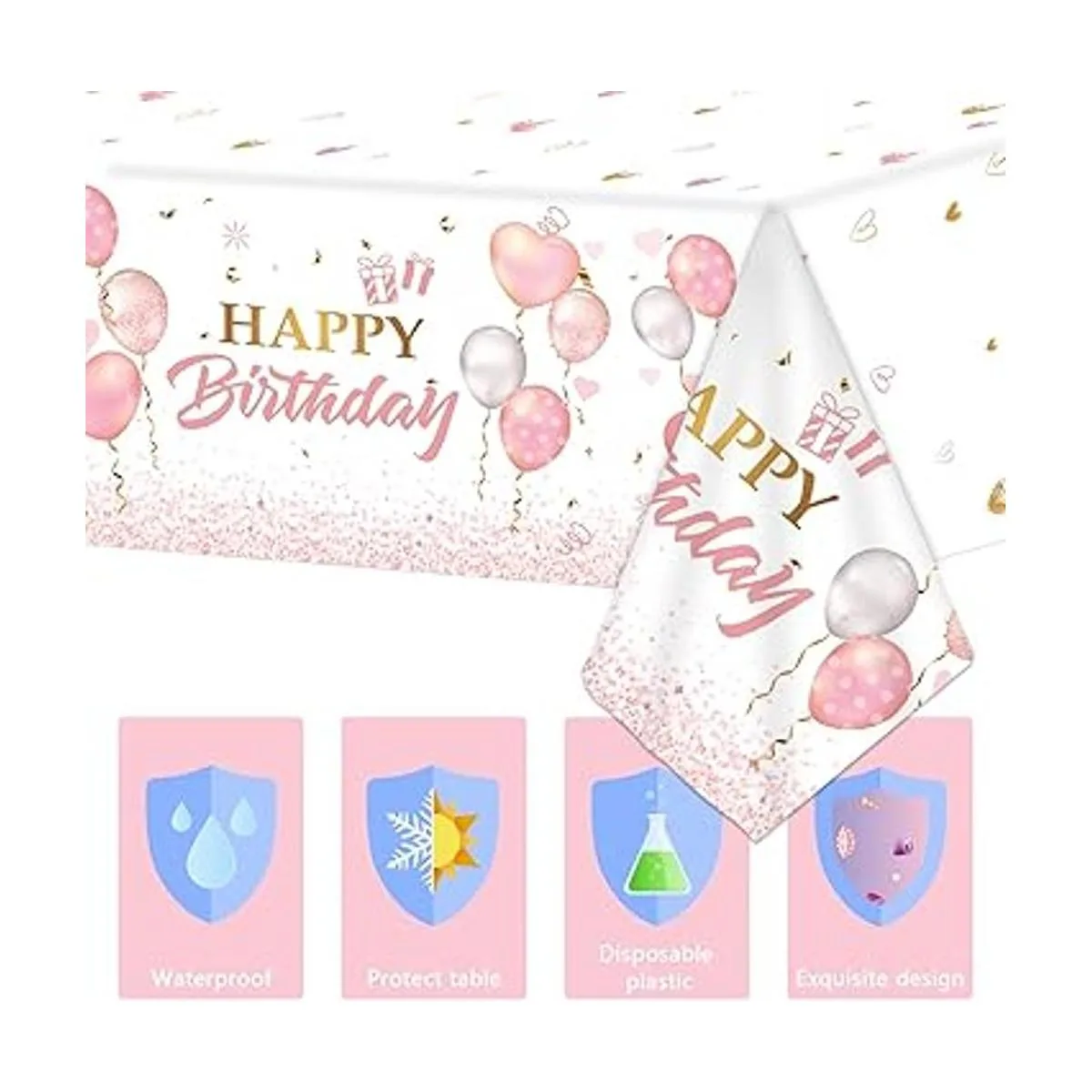 Mantel de 3 piezas de oro rosa para decoración de_3