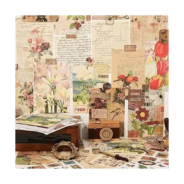 Kit de suministros de diario vintage de 537 piezas con_6
